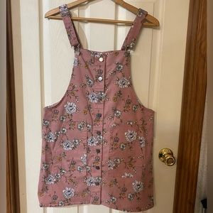 Tinseltown Floral Button Front Mini Dress Jumper